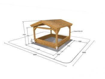 Hranolkoviště kryté - 350x300 cm včetně základní sady hranolků a podložky pod hranolkoviště