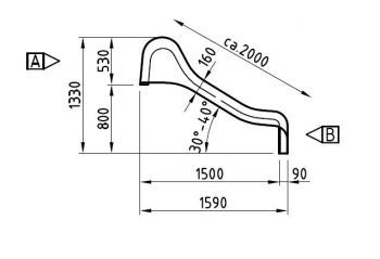 Skluzavka laminátová 200 cm - zelená - nástup 80 cm