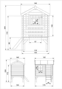 Dětský dřevěný domek M501B