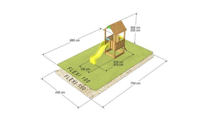 Dětské hřiště Flexi věž - 100 se střechou Premium
