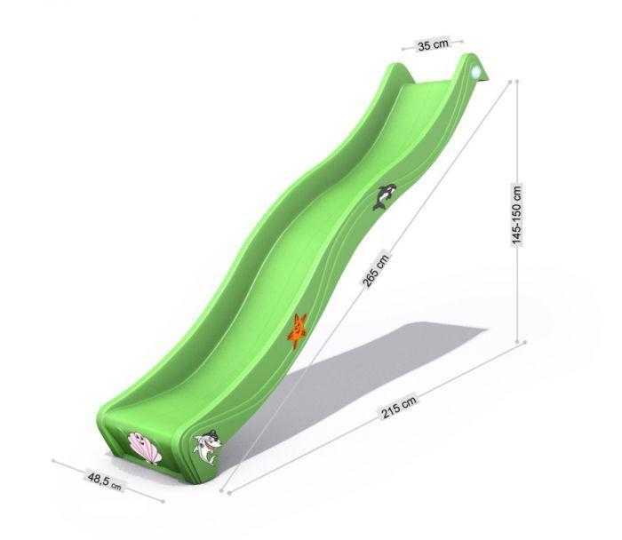 Skluzavka plastová světle zelená 265 cm