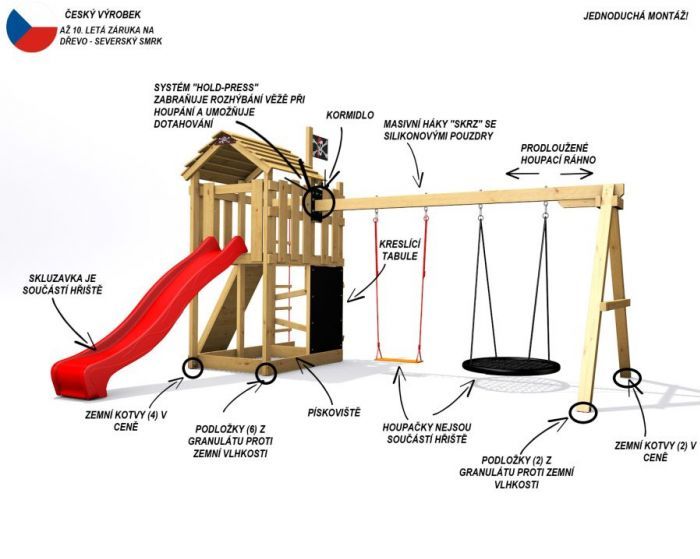 Dětské hřiště Home Malý pirát Red