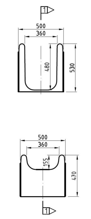 Skluzavka laminátová 200 cm - modrá - nástup 80 cm