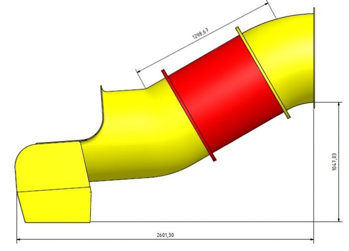 Tobogán rovný 250 cm - pro výšku uchycení 100 cm