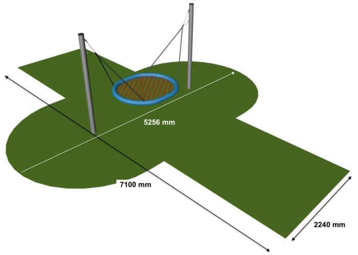 Houpačka Nest mini z akátu 120x90