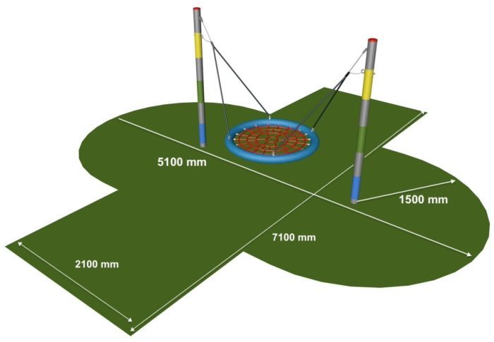 Houpačka Nest mini z akátu 100x90