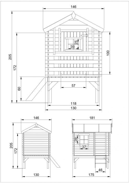 Dětský dřevěný domek M501B