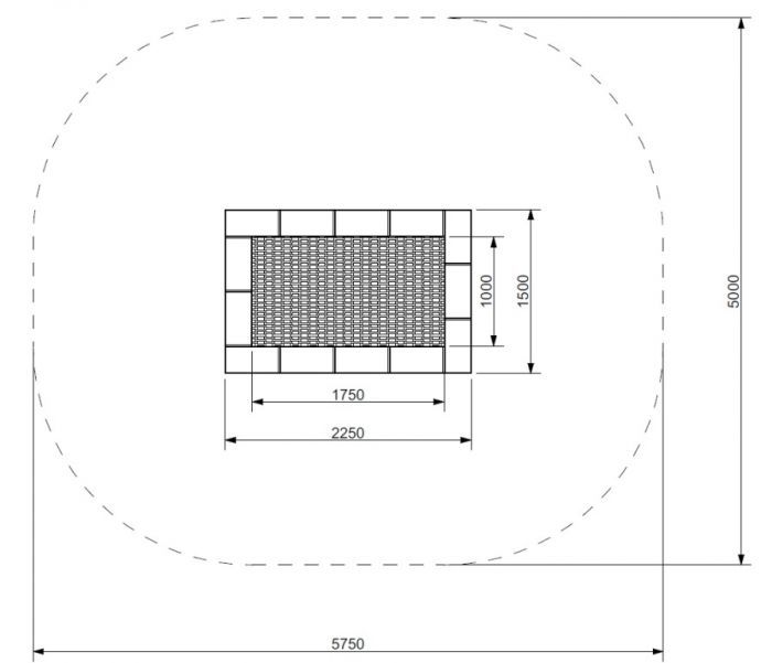 Zemní trampolína ORTA - obdélník 100x175 cm